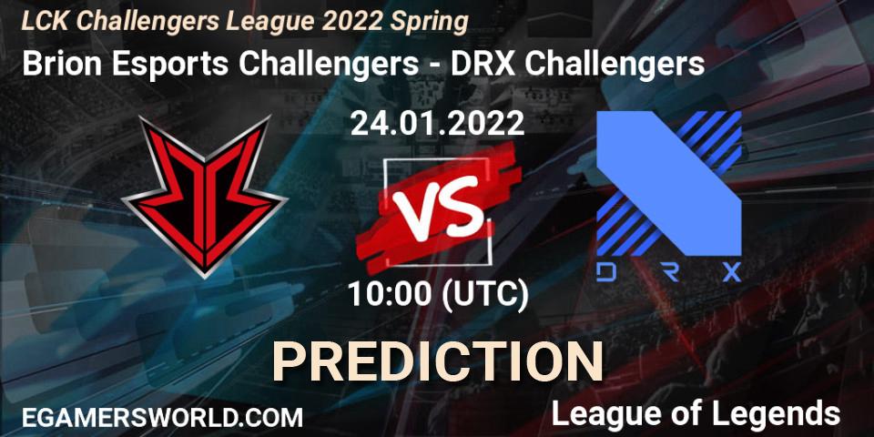 Prognoza Brion Esports Challengers - DRX Challengers. 24.01.2022 at 10:00, LoL, LCK Challengers League 2022 Spring