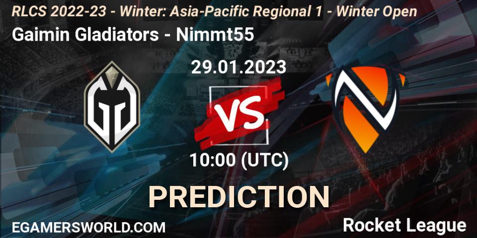 Prognoza Gaimin Gladiators - Nimmt55. 29.01.2023 at 10:00, Rocket League, RLCS 2022-23 - Winter: Asia-Pacific Regional 1 - Winter Open