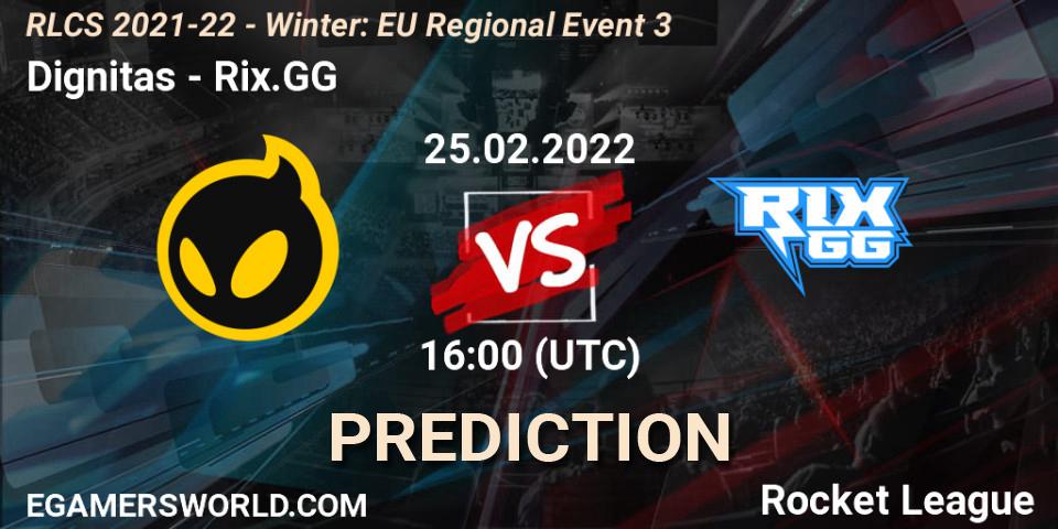 Prognoza Dignitas - Rix.GG. 25.02.2022 at 16:00, Rocket League, RLCS 2021-22 - Winter: EU Regional Event 3