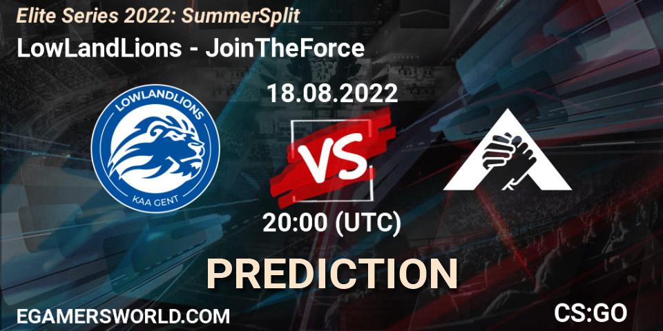 Prognoza LowLandLions - JoinTheForce. 18.08.2022 at 20:00, Counter-Strike (CS2), Elite Series 2022: Summer Split