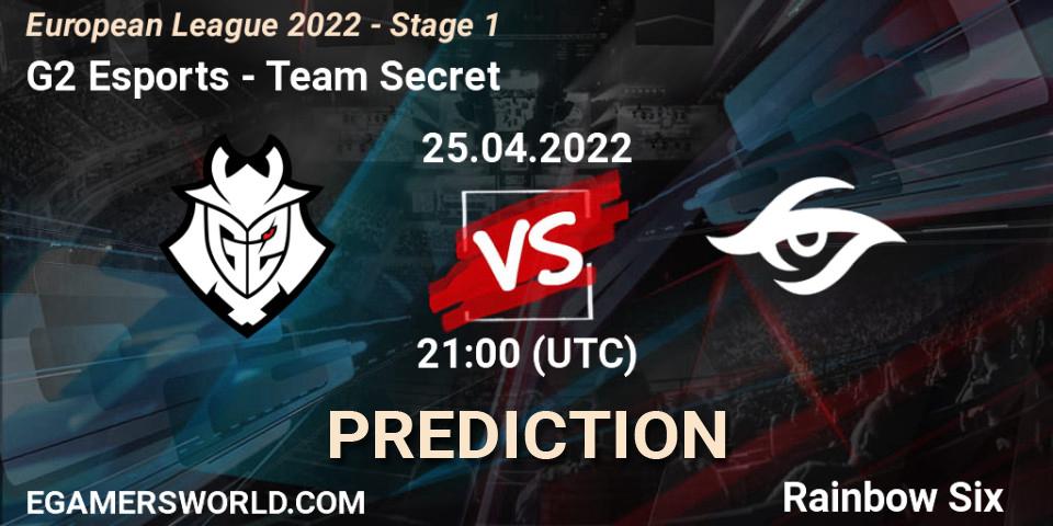 Prognoza G2 Esports - Team Secret. 25.04.22, Rainbow Six, European League 2022 - Stage 1