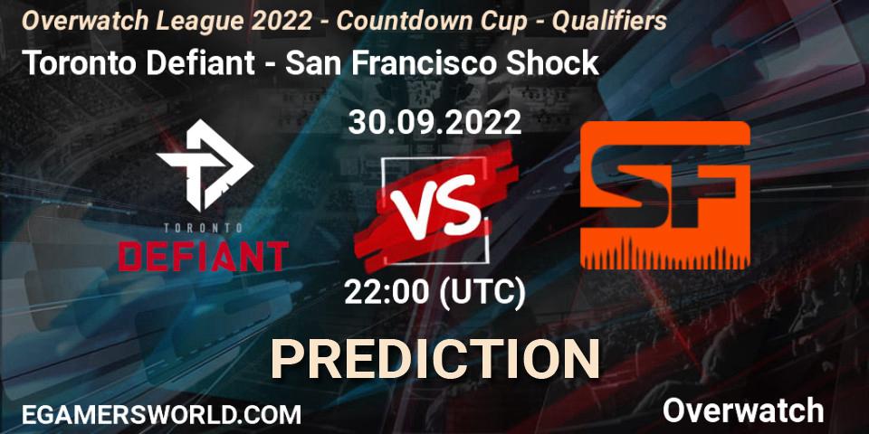 Prognoza Toronto Defiant - San Francisco Shock. 30.09.2022 at 22:00, Overwatch, Overwatch League 2022 - Countdown Cup - Qualifiers