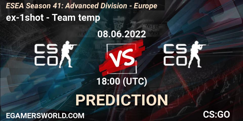 Prognoza ex-1shot - Team temp. 08.06.2022 at 18:00, Counter-Strike (CS2), ESEA Season 41: Advanced Division - Europe