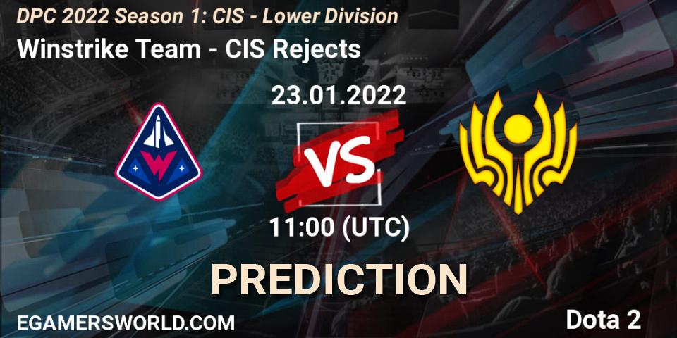 Prognoza Winstrike Team - CIS Rejects. 23.01.2022 at 11:00, Dota 2, DPC 2022 Season 1: CIS - Lower Division