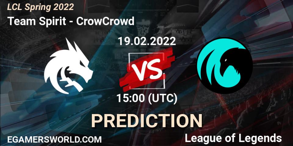 Prognoza Team Spirit - CrowCrowd. 19.02.2022 at 15:00, LoL, LCL Spring 2022