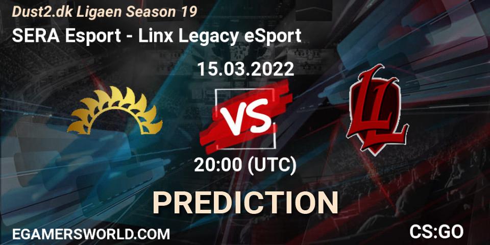 Prognoza SERA Esport - Linx Legacy eSport. 15.03.2022 at 20:00, Counter-Strike (CS2), Dust2.dk Ligaen Season 19