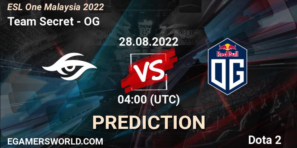 Prognoza Team Secret - OG. 28.08.2022 at 04:04, Dota 2, ESL One Malaysia 2022
