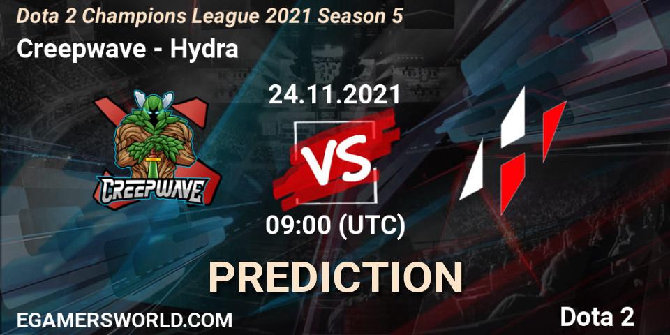 Prognoza Creepwave - Hydra. 24.11.2021 at 18:04, Dota 2, Dota 2 Champions League 2021 Season 5