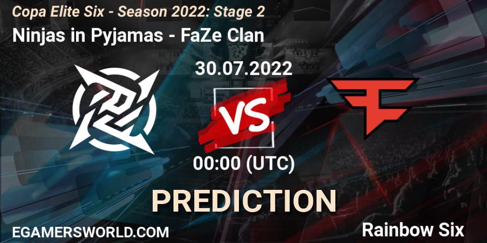 Prognoza Ninjas in Pyjamas - FaZe Clan. 29.07.22, Rainbow Six, Copa Elite Six - Season 2022: Stage 2