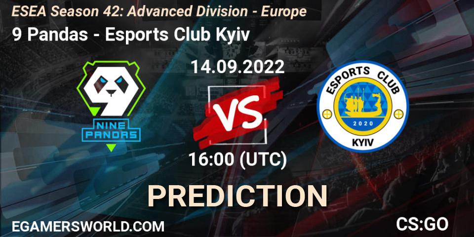 Prognoza 9 Pandas - Esports Club Kyiv. 14.09.2022 at 17:00, Counter-Strike (CS2), ESEA Season 42: Advanced Division - Europe