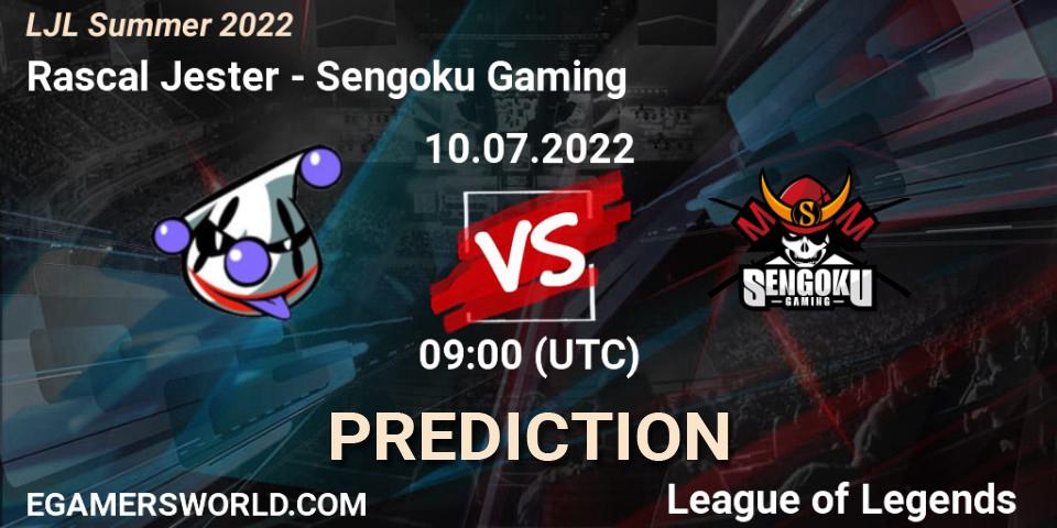 Prognoza Rascal Jester - Sengoku Gaming. 10.07.2022 at 09:00, LoL, LJL Summer 2022
