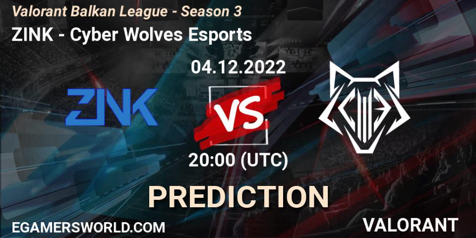Prognoza ZINK - Cyber Wolves Esports. 04.12.22, VALORANT, Valorant Balkan League - Season 3
