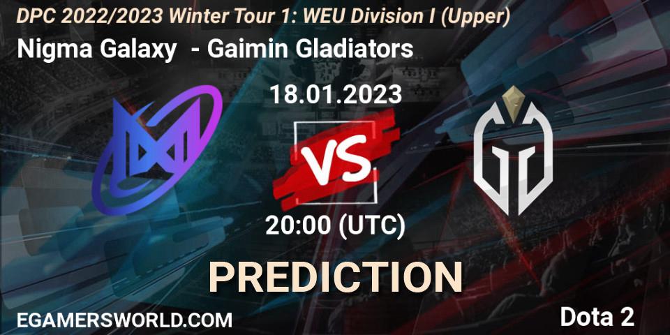 Prognoza Nigma Galaxy - Gaimin Gladiators. 18.01.23, Dota 2, DPC 2022/2023 Winter Tour 1: WEU Division I (Upper)