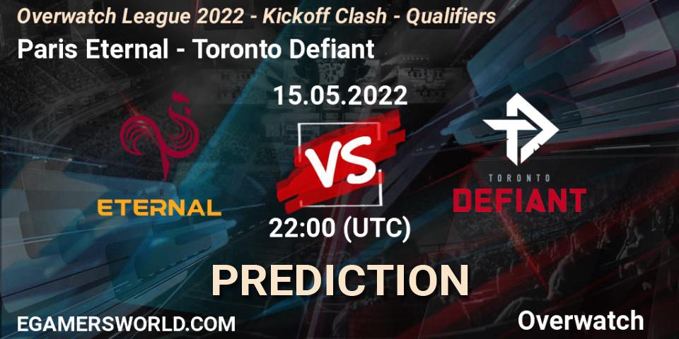 Prognoza Paris Eternal - Toronto Defiant. 15.05.2022 at 22:30, Overwatch, Overwatch League 2022 - Kickoff Clash - Qualifiers