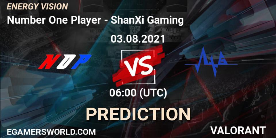 Prognoza Number One Player - ShanXi Gaming. 03.08.2021 at 06:00, VALORANT, ENERGY VISION