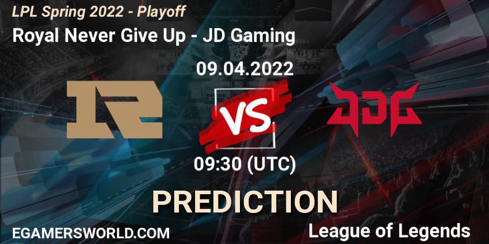Prognoza Royal Never Give Up - JD Gaming. 13.04.22, LoL, LPL Spring 2022 - Playoff
