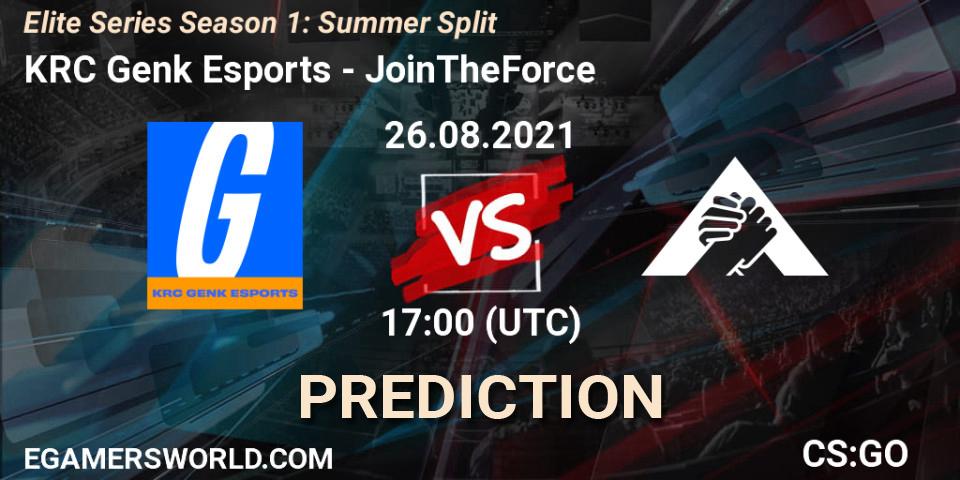 Prognoza KRC Genk Esports - JoinTheForce. 26.08.2021 at 17:00, Counter-Strike (CS2), Elite Series Season 1: Summer Split