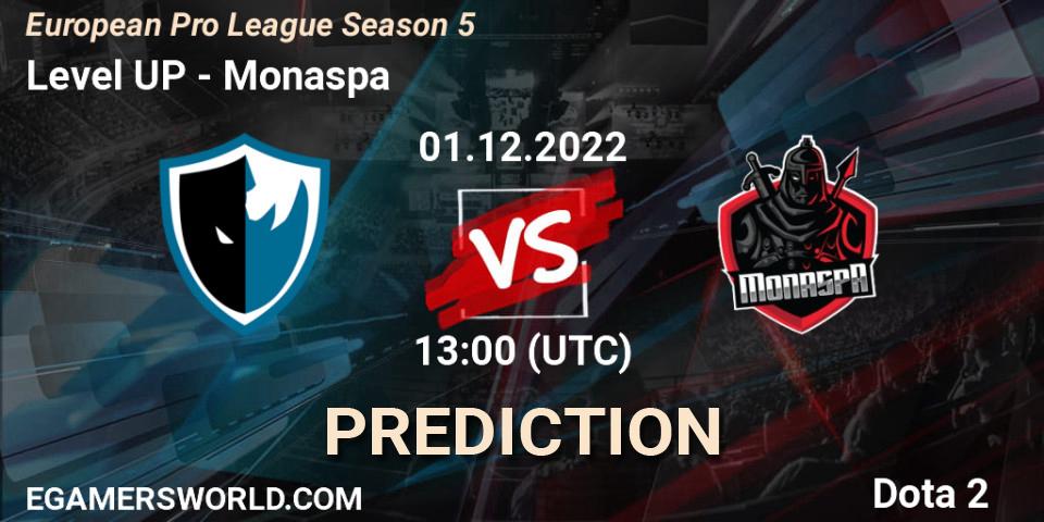 Prognoza Level UP - Monaspa. 01.12.22, Dota 2, European Pro League Season 5