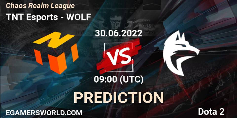 Prognoza TNT Esports - WOLF. 30.06.2022 at 09:00, Dota 2, Chaos Realm League 