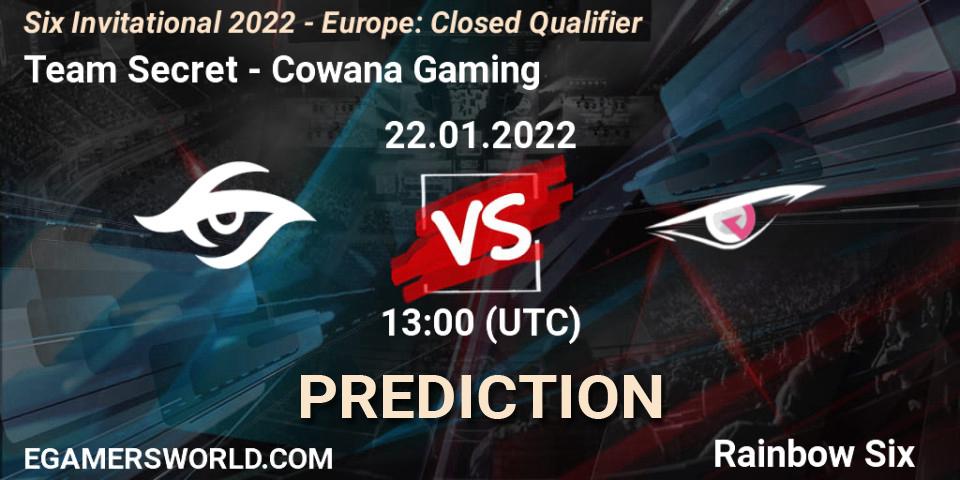 Prognoza Team Secret - Cowana Gaming. 22.01.2022 at 13:00, Rainbow Six, Six Invitational 2022 - Europe: Closed Qualifier