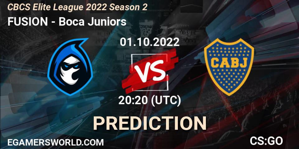 Prognoza FUSION - Boca Juniors. 01.10.22, CS2 (CS:GO), CBCS Elite League 2022 Season 2