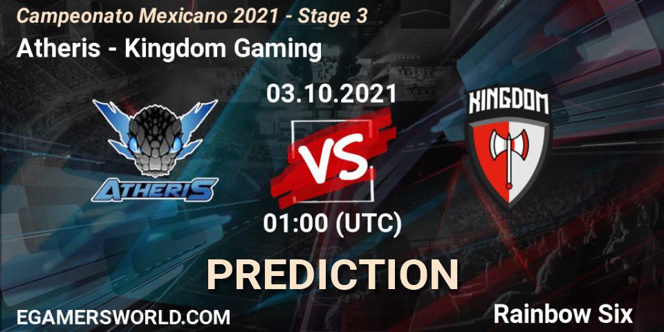 Prognoza Atheris - Kingdom Gaming. 03.10.2021 at 01:00, Rainbow Six, Campeonato Mexicano 2021 - Stage 3