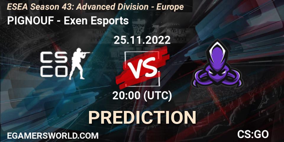 Prognoza PIGNOUF - Exen Esports. 01.12.22, CS2 (CS:GO), ESEA Season 43: Advanced Division - Europe