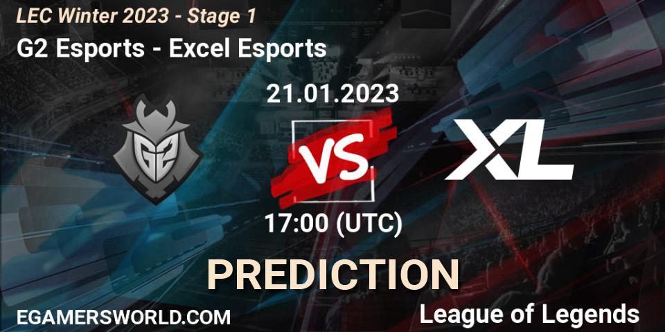 Prognoza G2 Esports - Excel Esports. 21.01.2023 at 17:00, LoL, LEC Winter 2023 - Stage 1