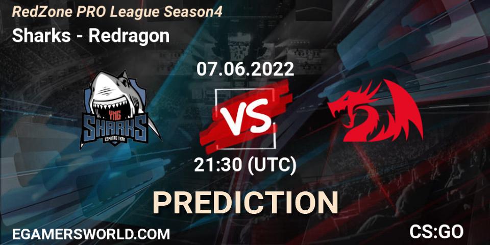 Prognoza Sharks - Redragon. 07.06.2022 at 21:30, Counter-Strike (CS2), RedZone PRO League Season 4