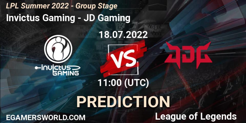 Prognoza Invictus Gaming - JD Gaming. 18.07.22, LoL, LPL Summer 2022 - Group Stage