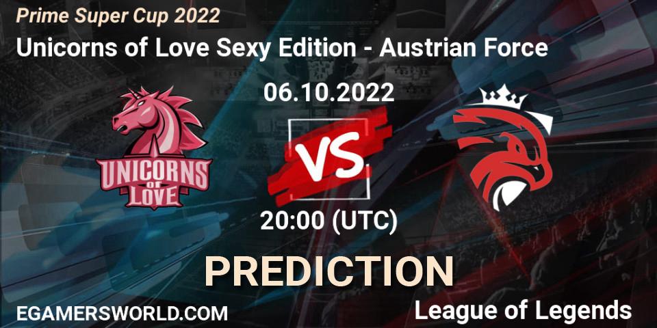 Prognoza Unicorns of Love Sexy Edition - Austrian Force. 06.10.2022 at 20:00, LoL, Prime Super Cup 2022