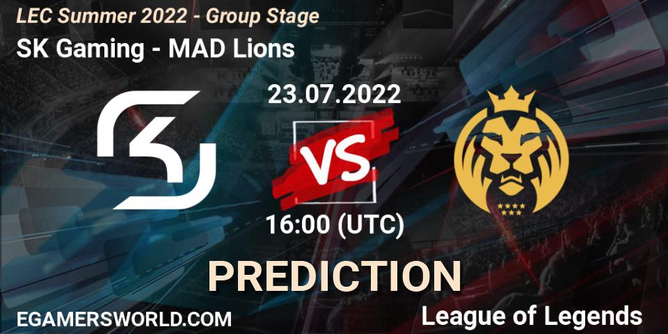 Prognoza SK Gaming - MAD Lions. 23.07.2022 at 16:00, LoL, LEC Summer 2022 - Group Stage