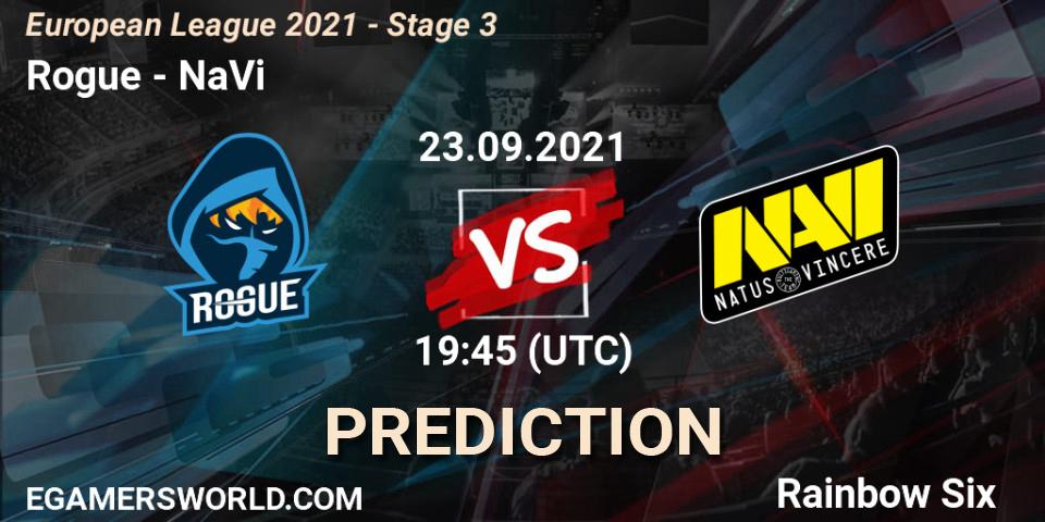 Prognoza Rogue - NaVi. 23.09.21, Rainbow Six, European League 2021 - Stage 3