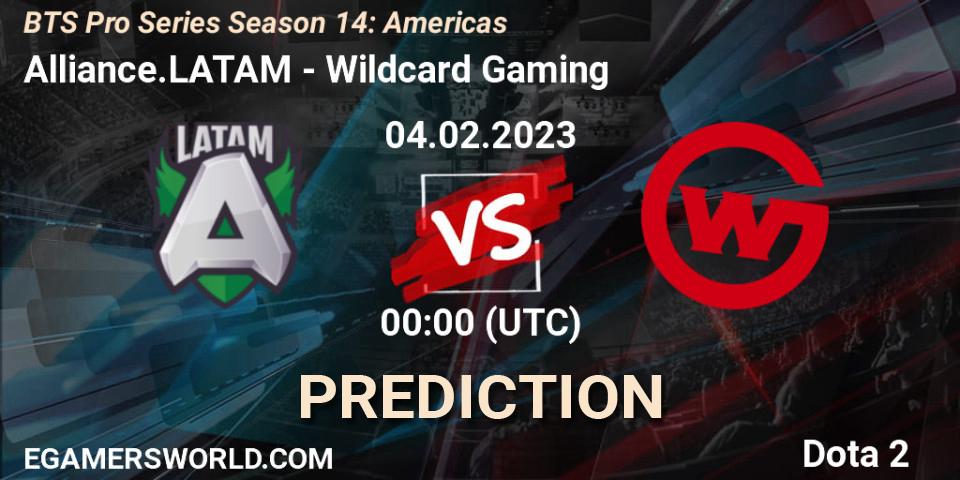 Prognoza Alliance.LATAM - Wildcard Gaming. 04.02.23, Dota 2, BTS Pro Series Season 14: Americas