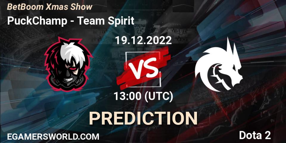 Prognoza PuckChamp - Team Spirit. 19.12.2022 at 13:01, Dota 2, BetBoom Xmas Show