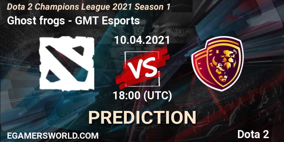 Prognoza Ghost frogs - GMT Esports. 10.04.2021 at 18:18, Dota 2, Dota 2 Champions League 2021 Season 1