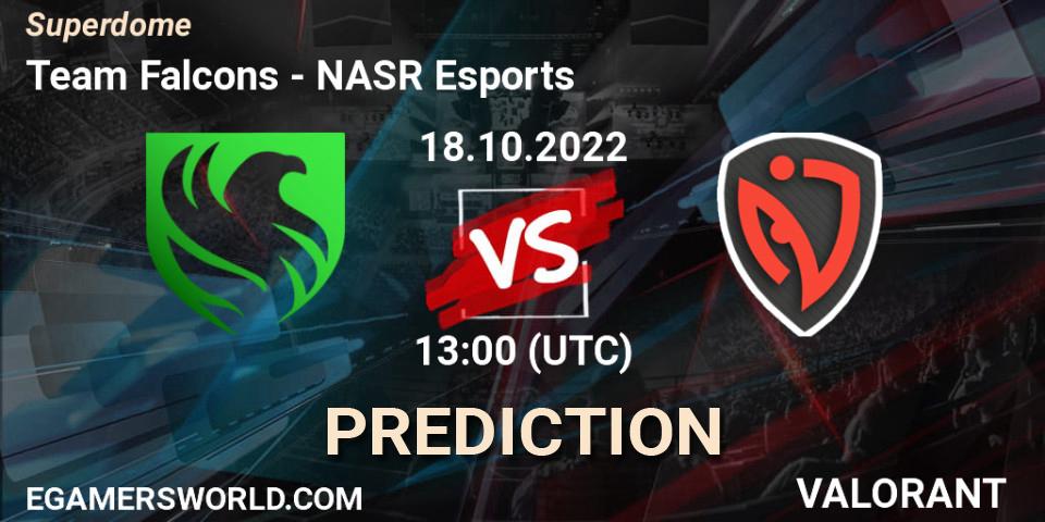 Prognoza Team Falcons - NASR Esports. 18.10.2022 at 13:00, VALORANT, Superdome