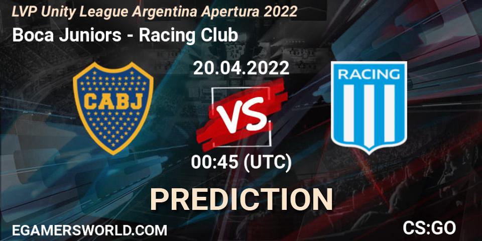 Prognoza Boca Juniors - Racing Club. 04.05.2022 at 00:45, Counter-Strike (CS2), LVP Unity League Argentina Apertura 2022