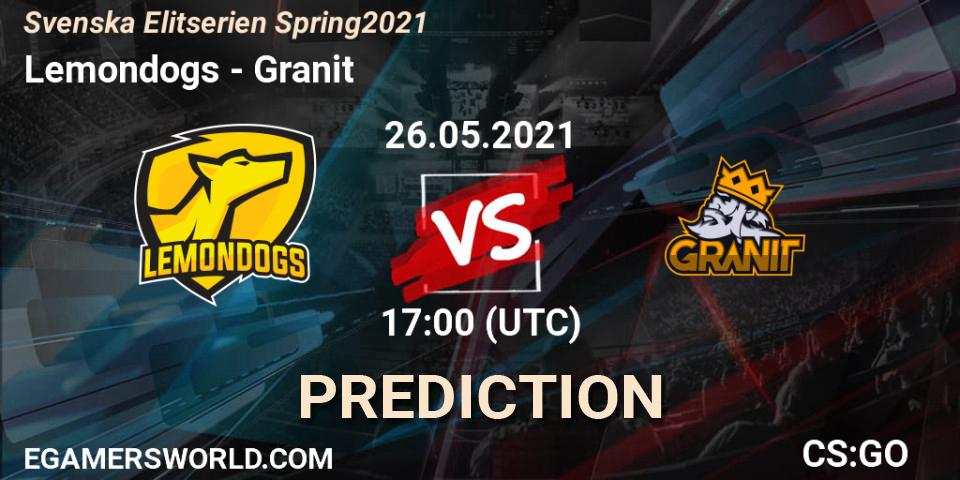 Prognoza Lemondogs - Granit. 26.05.21, CS2 (CS:GO), Svenska Elitserien Spring 2021