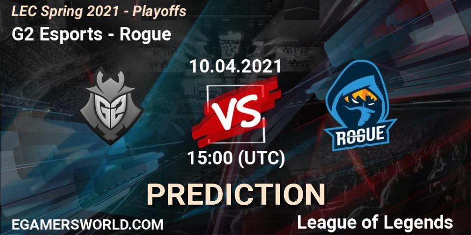 Prognoza G2 Esports - Rogue. 10.04.2021 at 15:00, LoL, LEC Spring 2021 - Playoffs