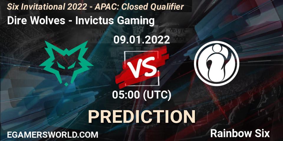 Prognoza Dire Wolves - Invictus Gaming. 09.01.2022 at 05:00, Rainbow Six, Six Invitational 2022 - APAC: Closed Qualifier