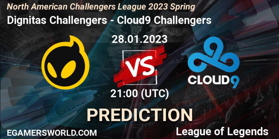 Prognoza Dignitas Challengers - Cloud9 Challengers. 28.01.23, LoL, NACL 2023 Spring - Group Stage