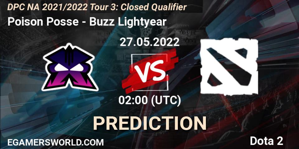 Prognoza Poison Posse - Buzz Lightyear. 27.05.2022 at 02:00, Dota 2, DPC NA 2021/2022 Tour 3: Closed Qualifier