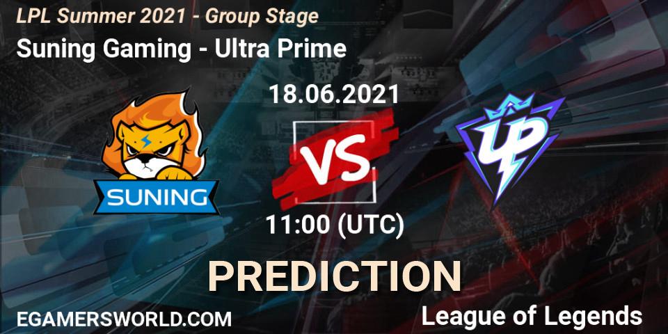 Prognoza Suning Gaming - Ultra Prime. 18.06.2021 at 12:00, LoL, LPL Summer 2021 - Group Stage