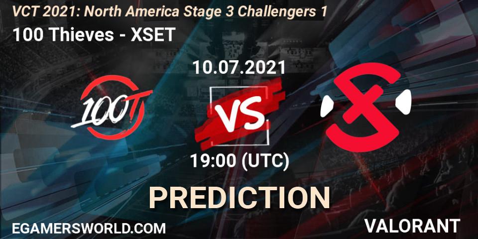 Prognoza 100 Thieves - XSET. 10.07.2021 at 19:00, VALORANT, VCT 2021: North America Stage 3 Challengers 1