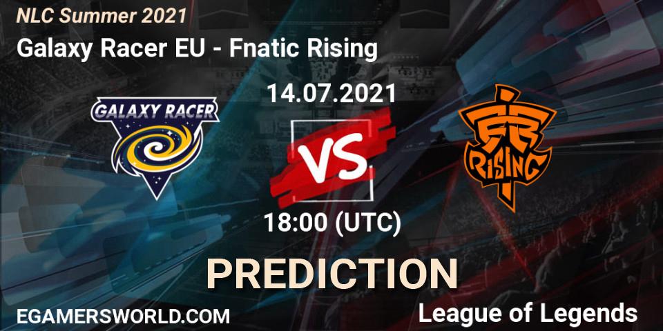 Prognoza Galaxy Racer EU - Fnatic Rising. 14.07.2021 at 18:00, LoL, NLC Summer 2021