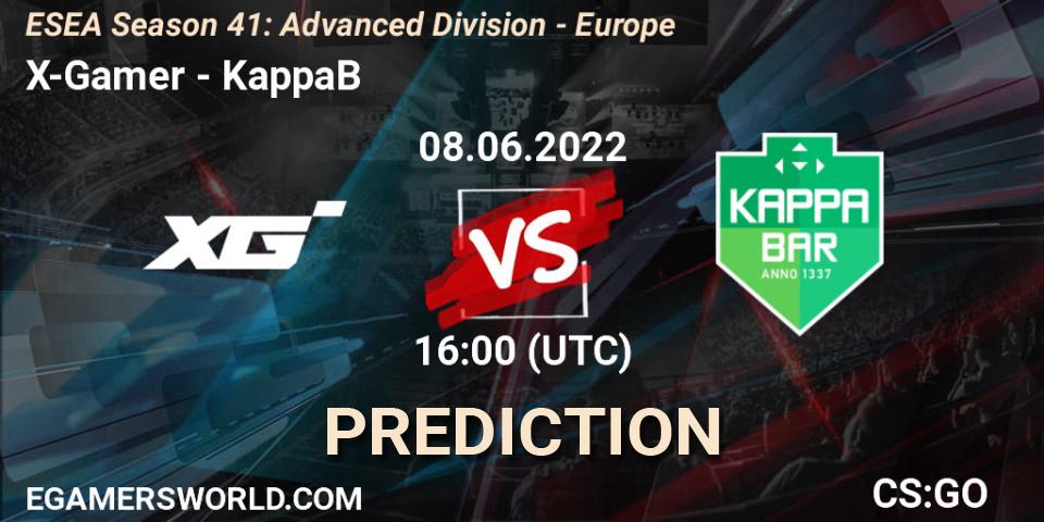 Prognoza X-Gamer - KappaB. 08.06.2022 at 16:00, Counter-Strike (CS2), ESEA Season 41: Advanced Division - Europe