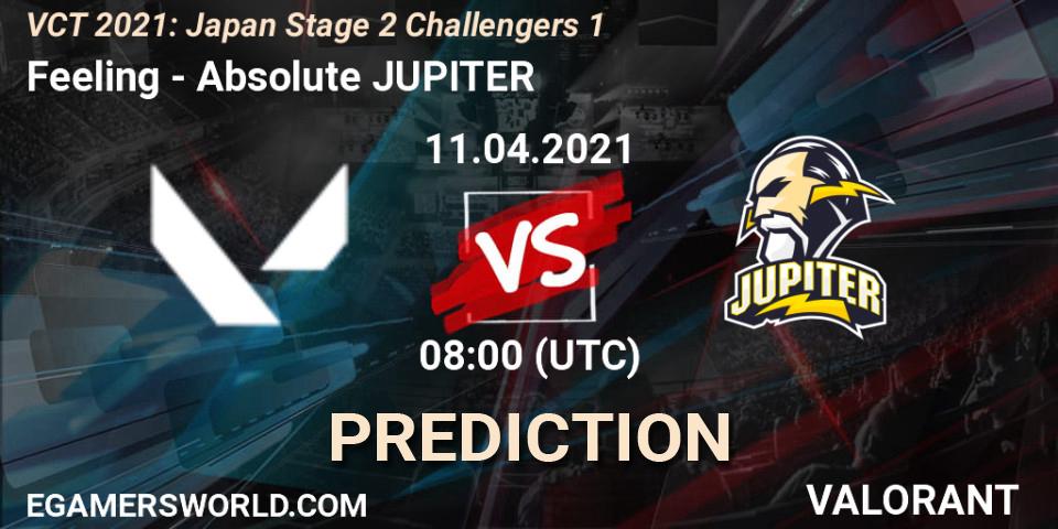 Prognoza Feeling - Absolute JUPITER. 11.04.2021 at 08:00, VALORANT, VCT 2021: Japan Stage 2 Challengers 1