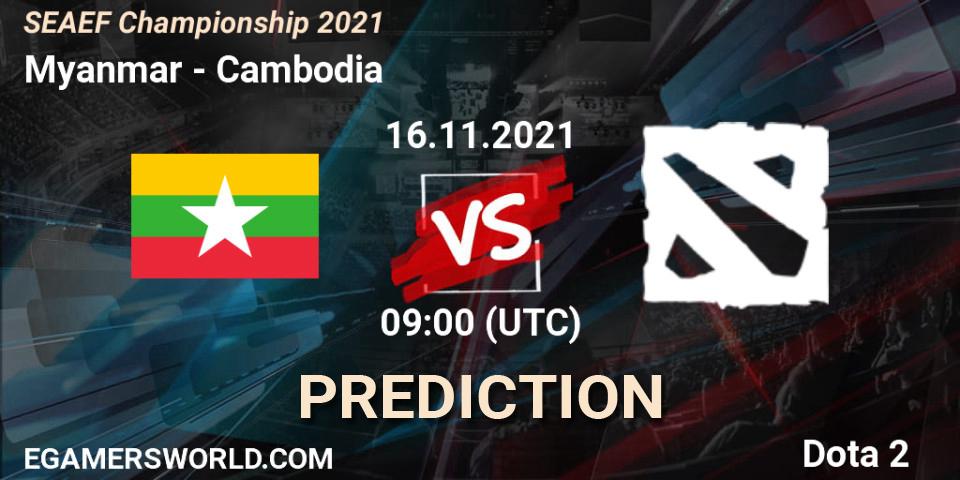 Prognoza Team Myanmar - Team Cambodia. 16.11.2021 at 09:21, Dota 2, SEAEF Dota2 Championship 2021