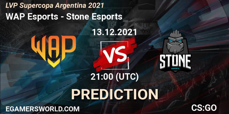 Prognoza WAP Esports - Stone Esports. 13.12.2021 at 23:30, Counter-Strike (CS2), LVP Supercopa Argentina 2021